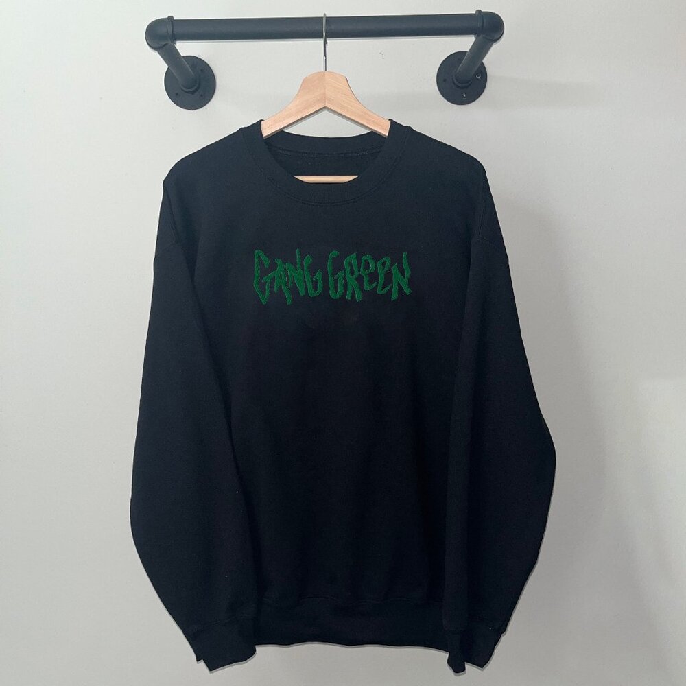 Black Gang Green Punk Rock Band Music Promo 80s Crewneck Sweatshirt